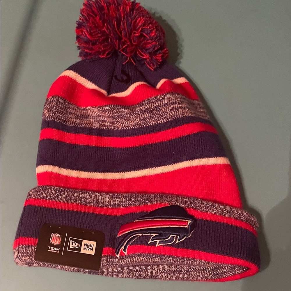 New Era Buffalo Bills Red and Blue Knit Hat